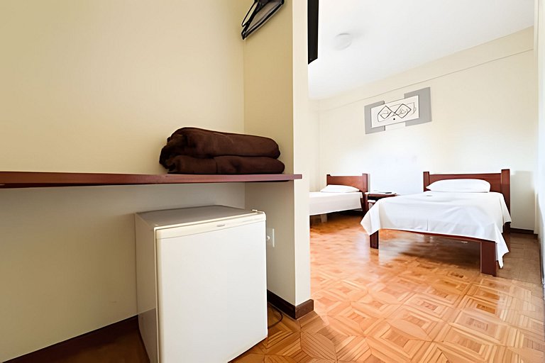 Flat 216/Recepção 24h/Estacionamento/Ar