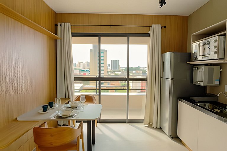 Studio Atenas/UFU/ArCond/Piscina/Acad/Cowork/Lavad